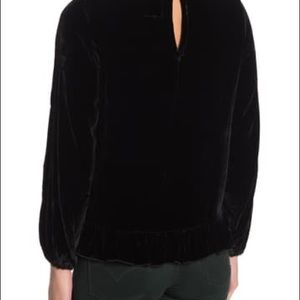 NWOT Chaser Crushed Velvet Black Blouse MEDIUM
